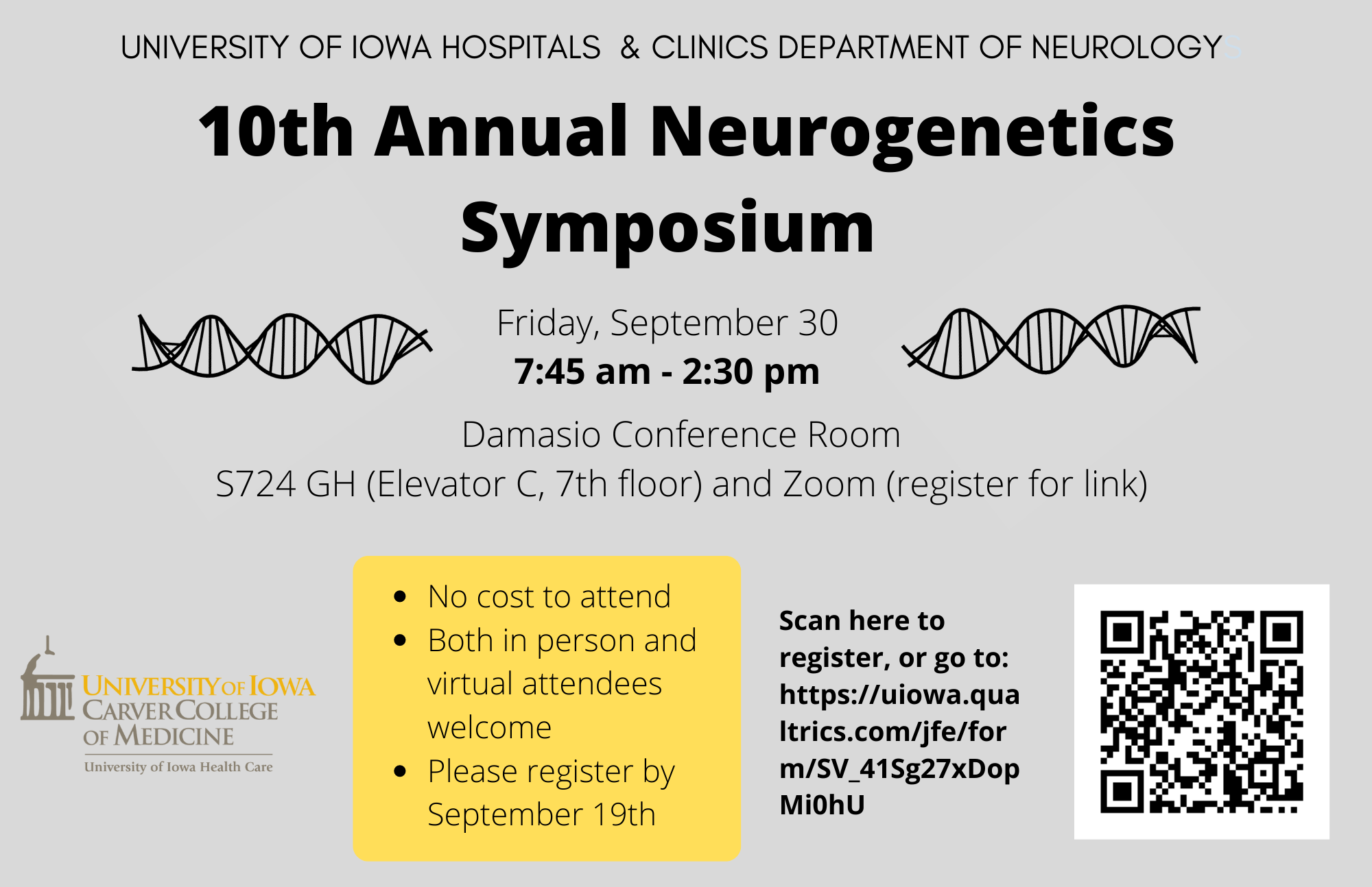 10th Annual Neurogenetics Symposium Flyer 