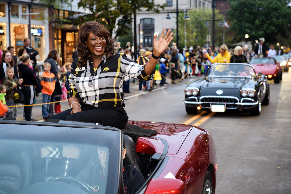 Image of Melissa Shivers in the homecoming parade