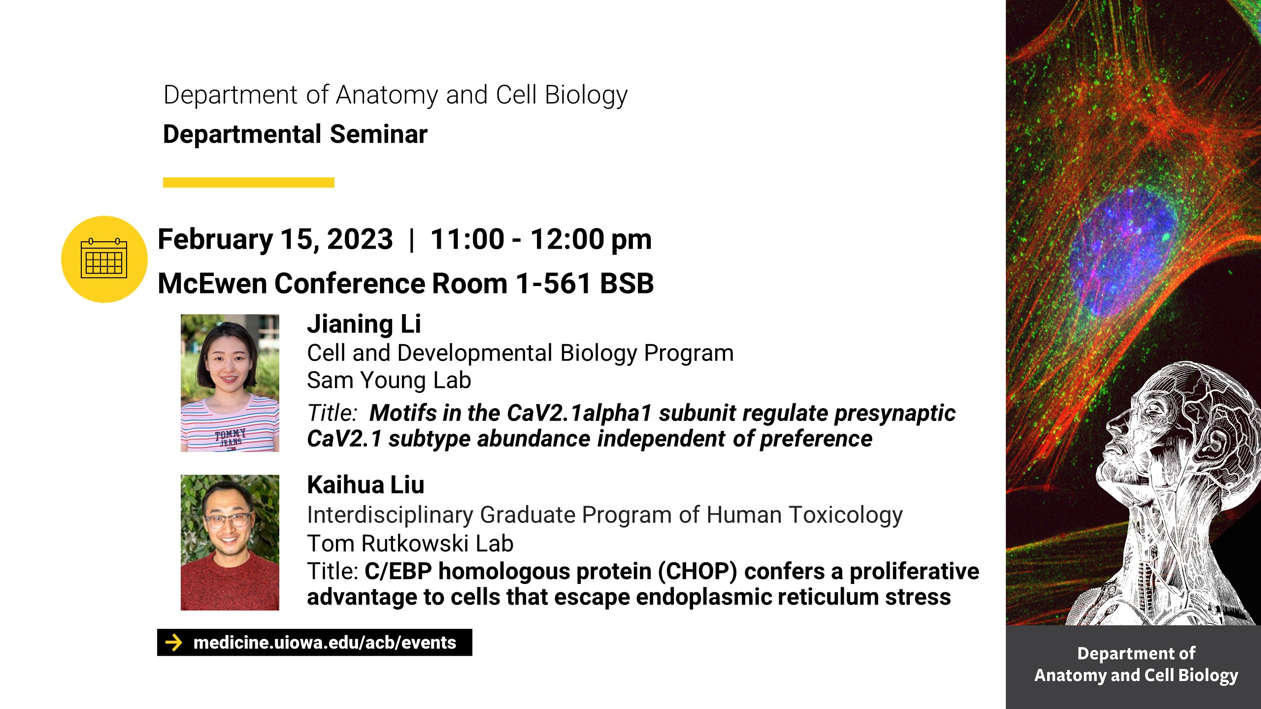 Anatomy and Cell Biology Departmental Seminar promotional image