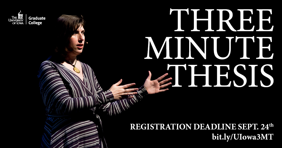 Three Minute Thesis Registration Deadline promotional image