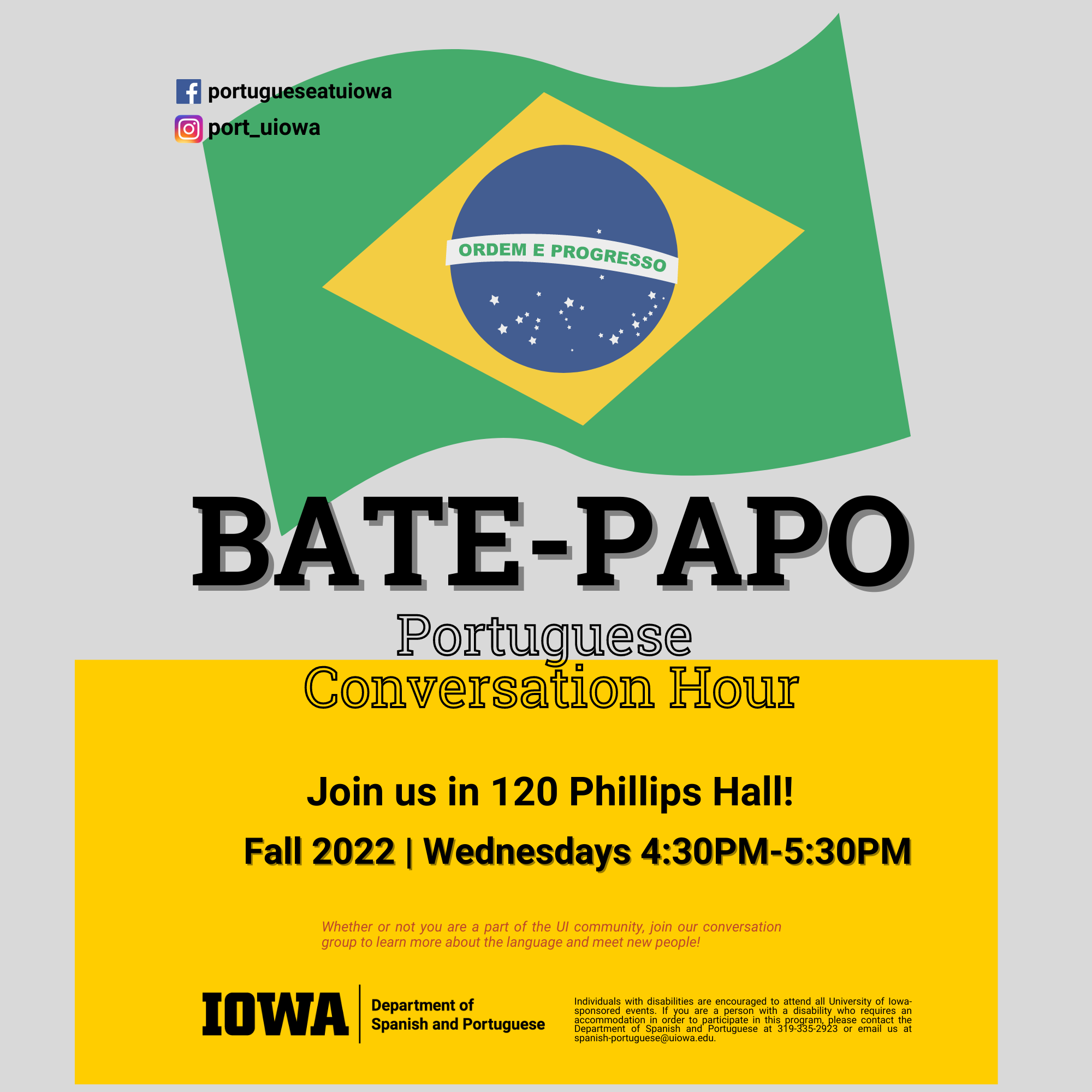 flyer for conversation hour