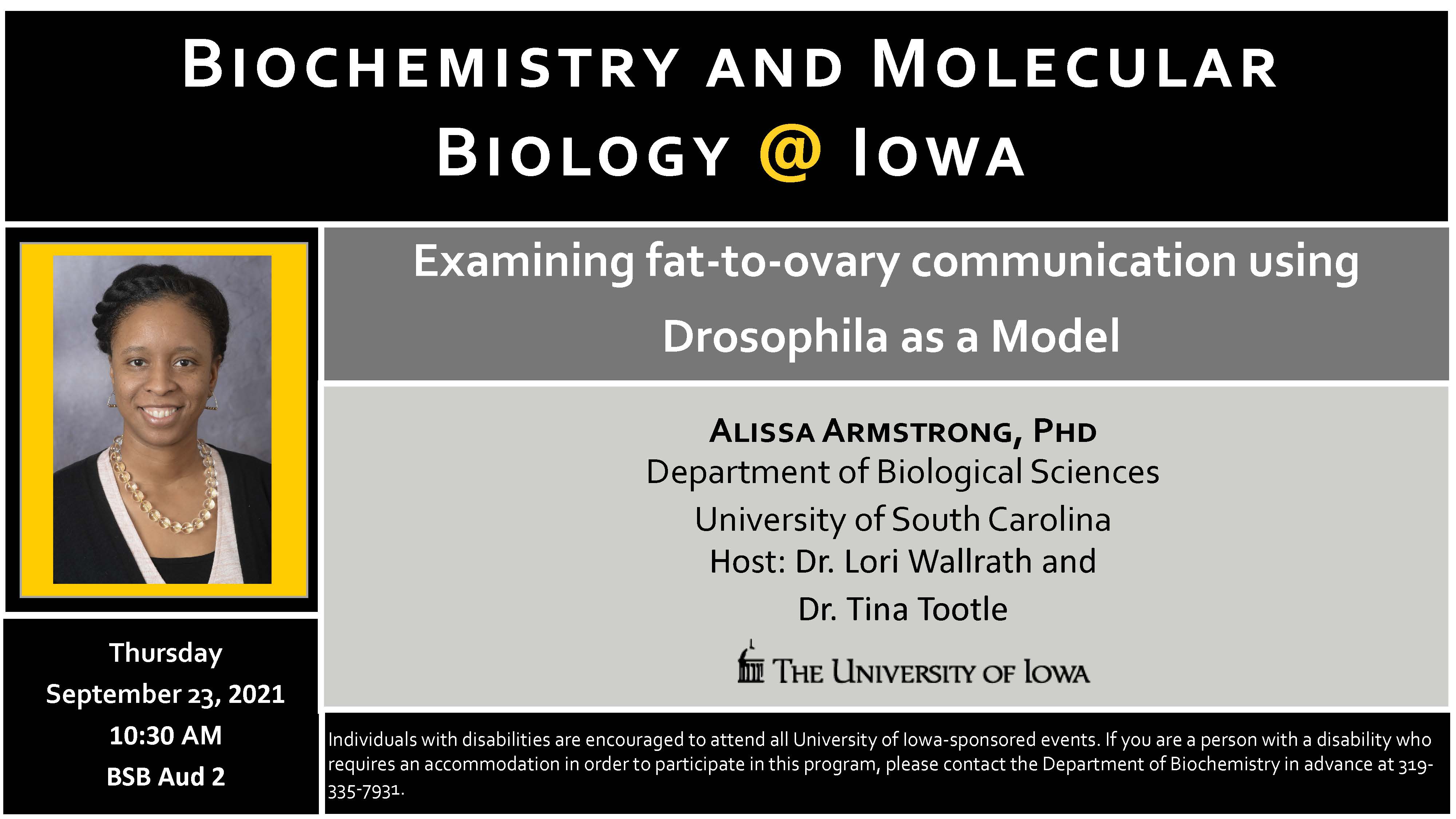 Biochemistry Seminar: Alissa Armstrong promotional image