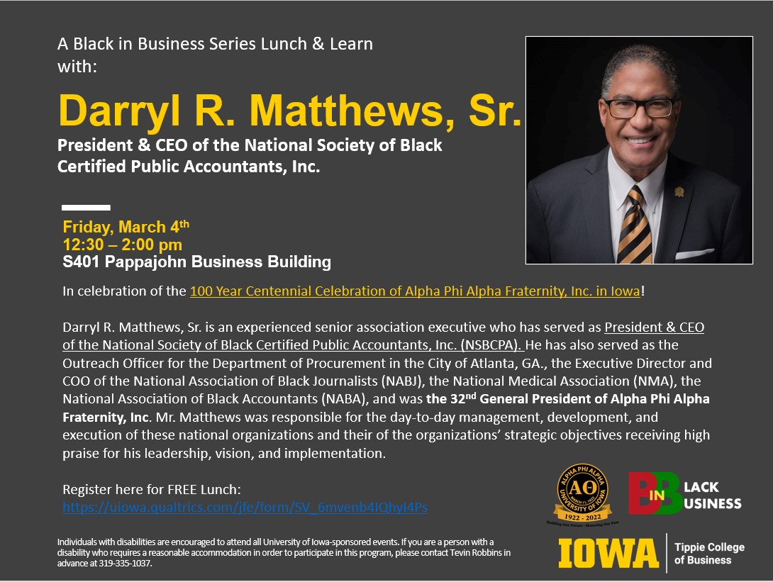Black in Business Series Lunch & Learn with Darryl R