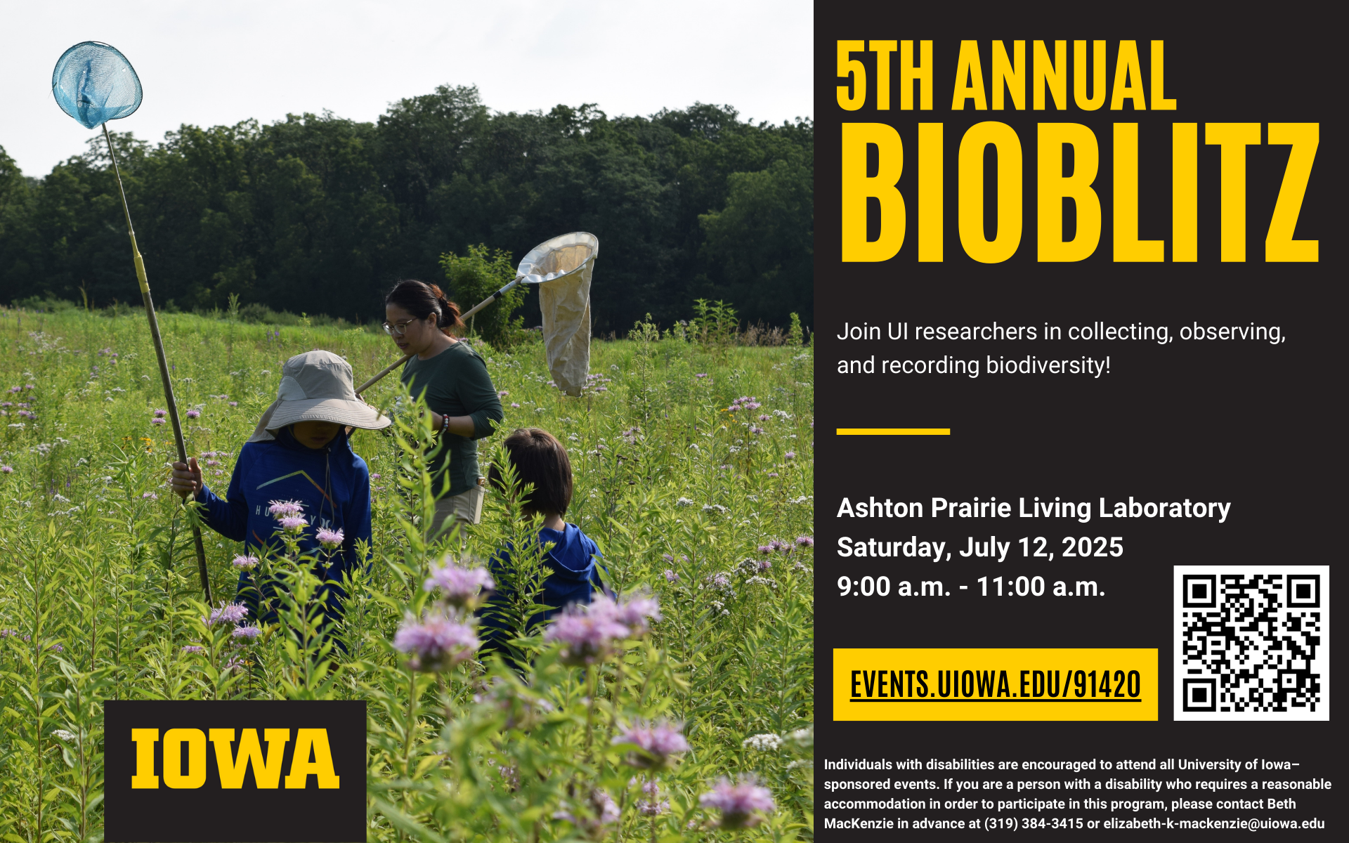 People with insect nets in the prairie