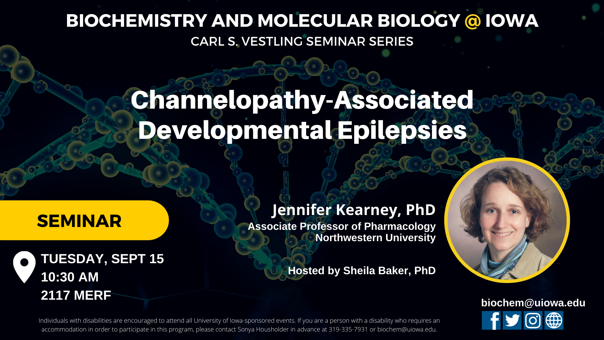 Biochemistry and Molecular Biology Seminar: Dr. Jennifer Kearney promotional image