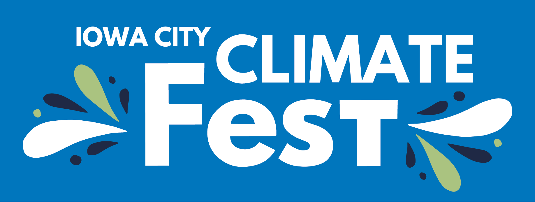 Climate Fest Iowa City logo in blue, green, and white