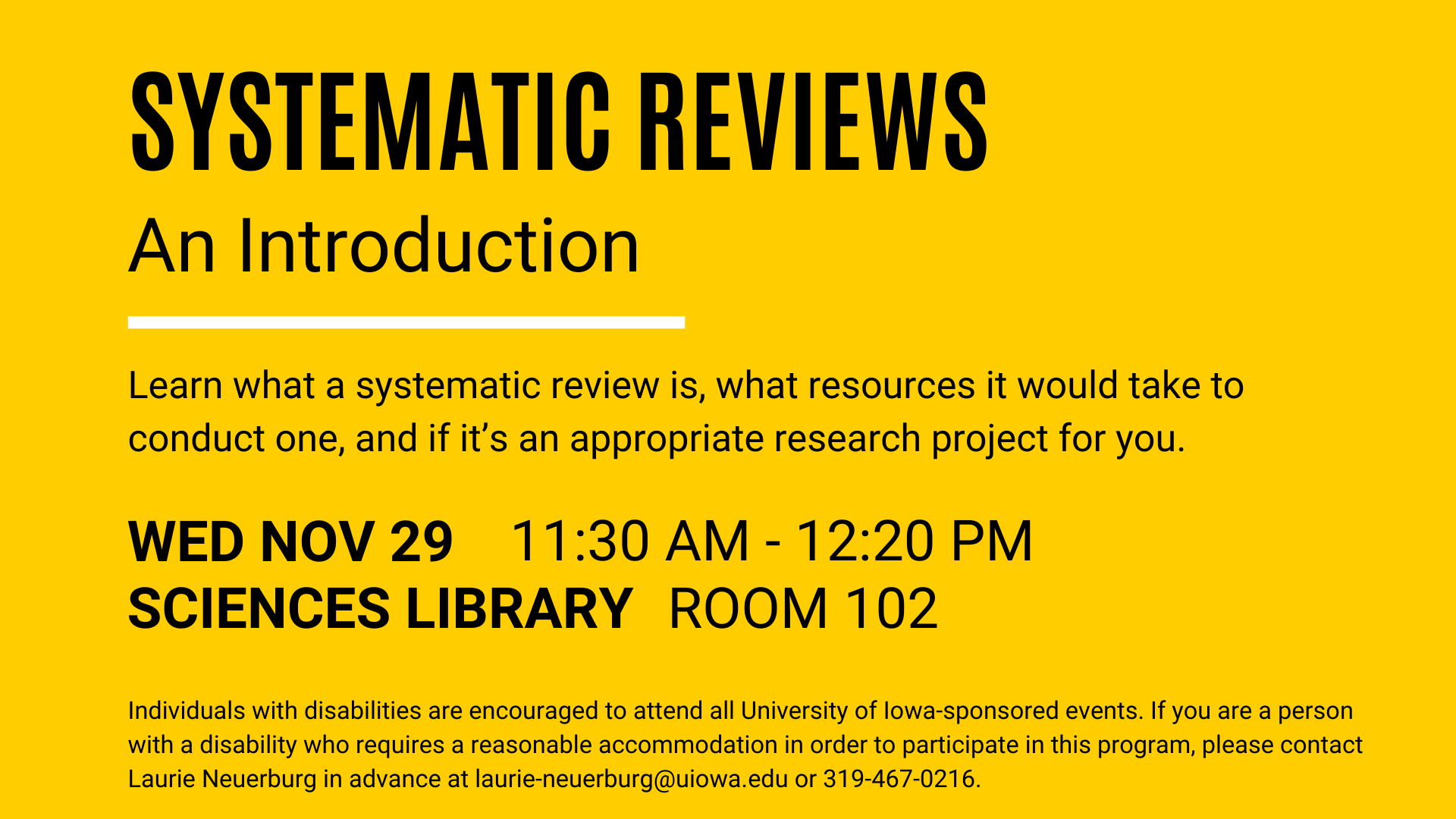 Learn what a systematic review is, what resources it would take to conduct one, and how you can explore whether it might be an appropriate research project for you.      