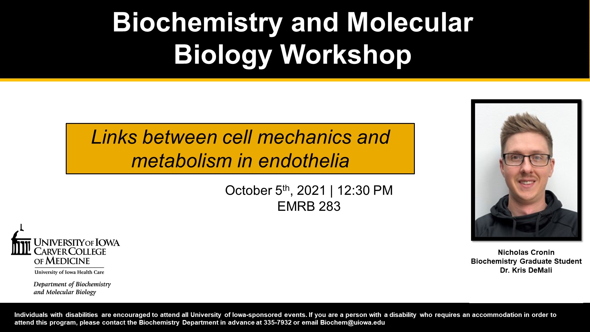 Biochemistry Workshop: Nicholas Cronin promotional image