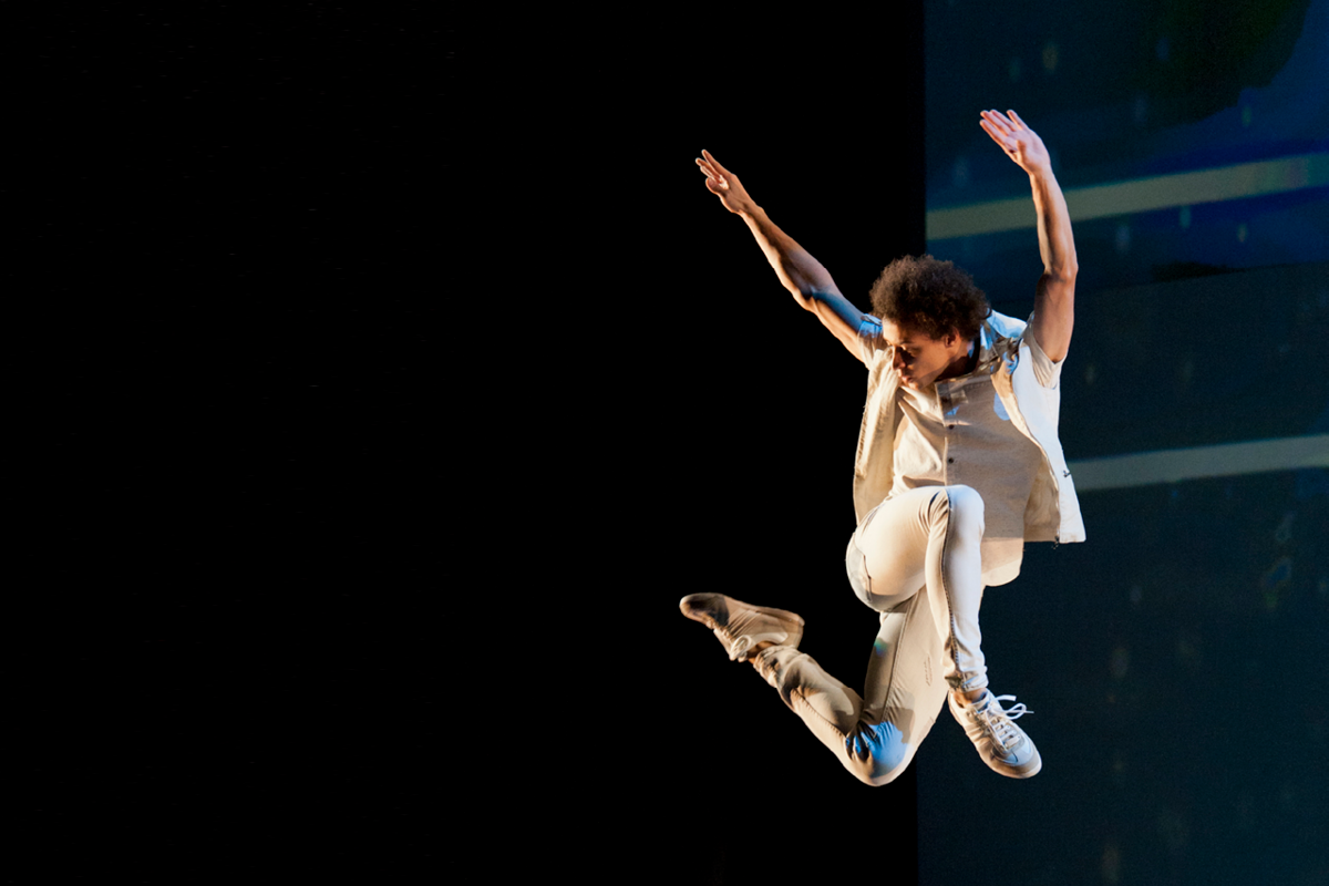 Dance Gala photo. Male dancers jumping.