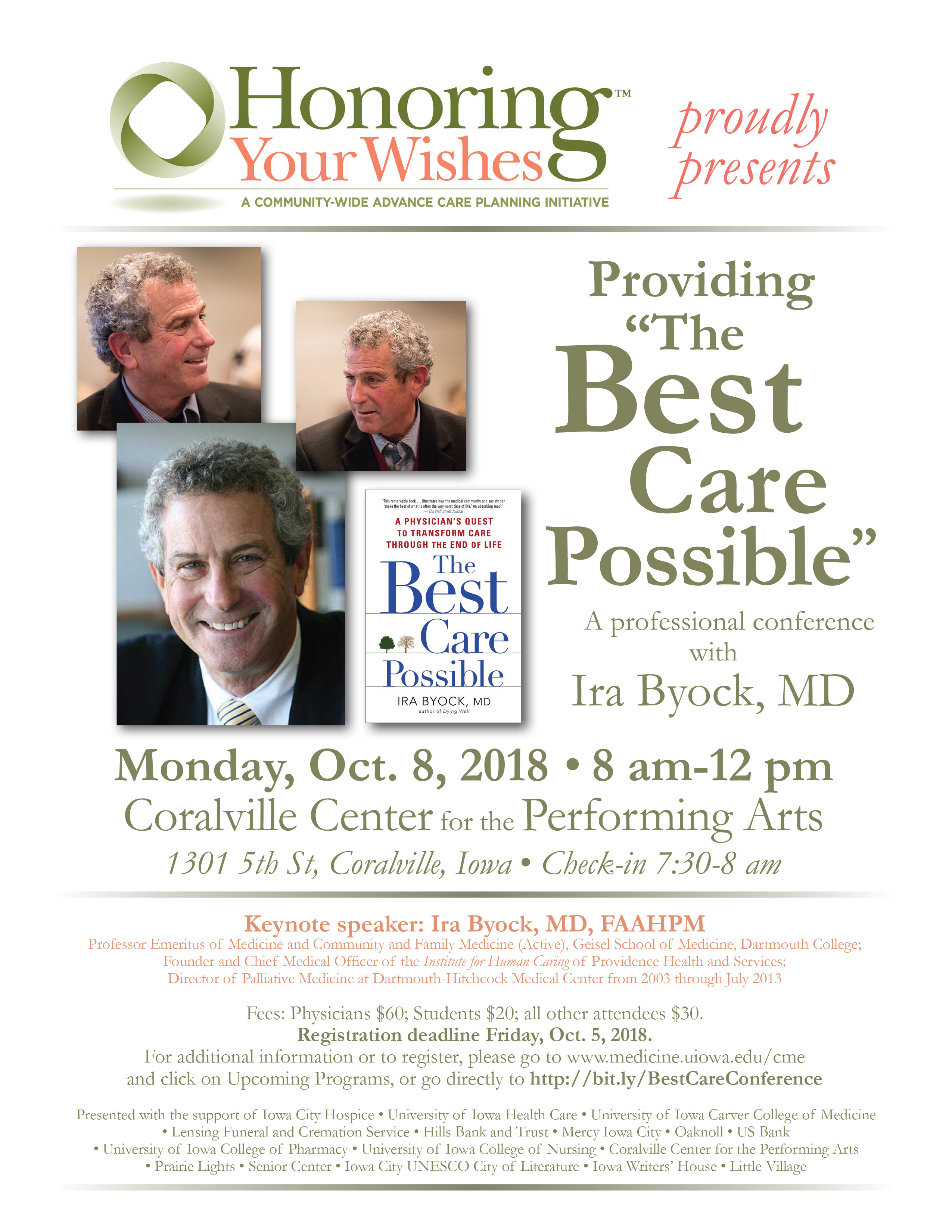 Providing "The Best Care Possible," a professional conference with Ira Byock, MD promotional image