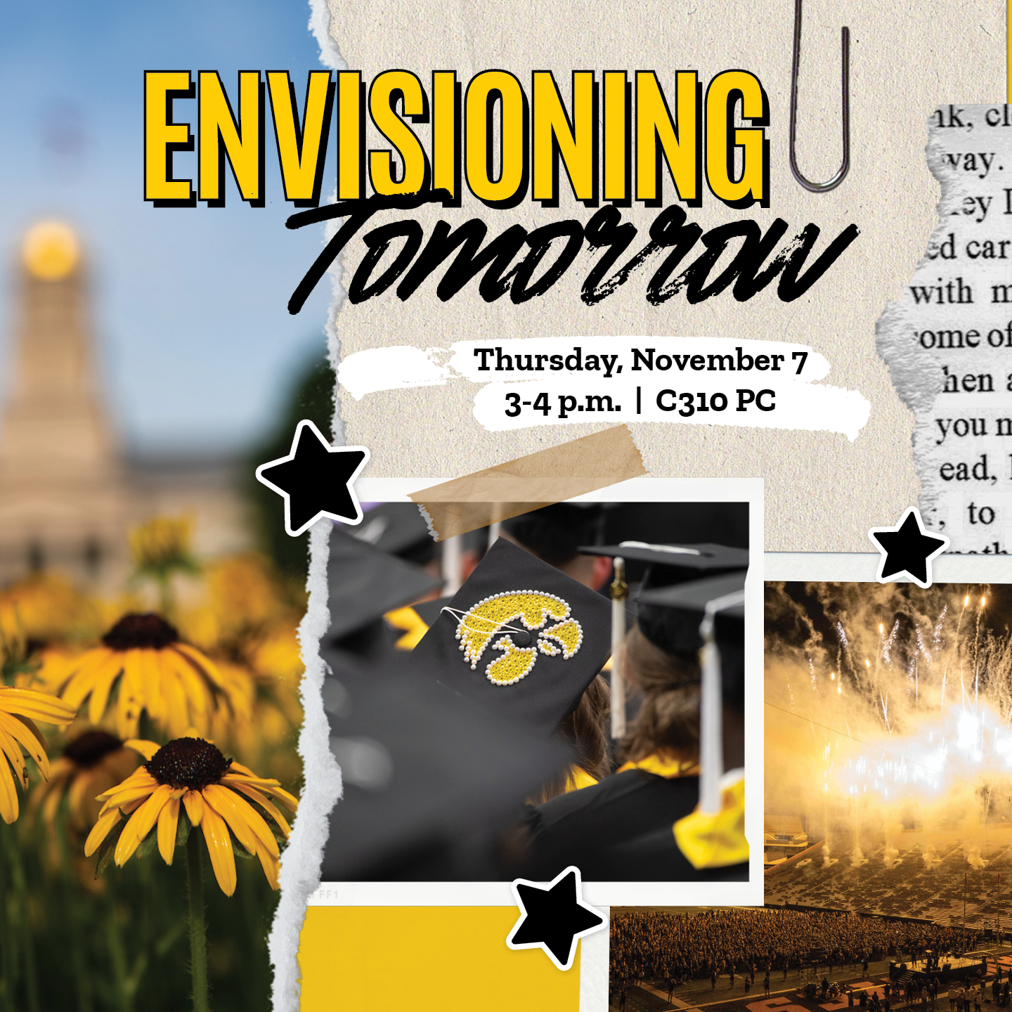 Envisioning Tomorrow: Thursday, November 7, 3-4 p.m. at the Pomerantz Career Center C310 PC