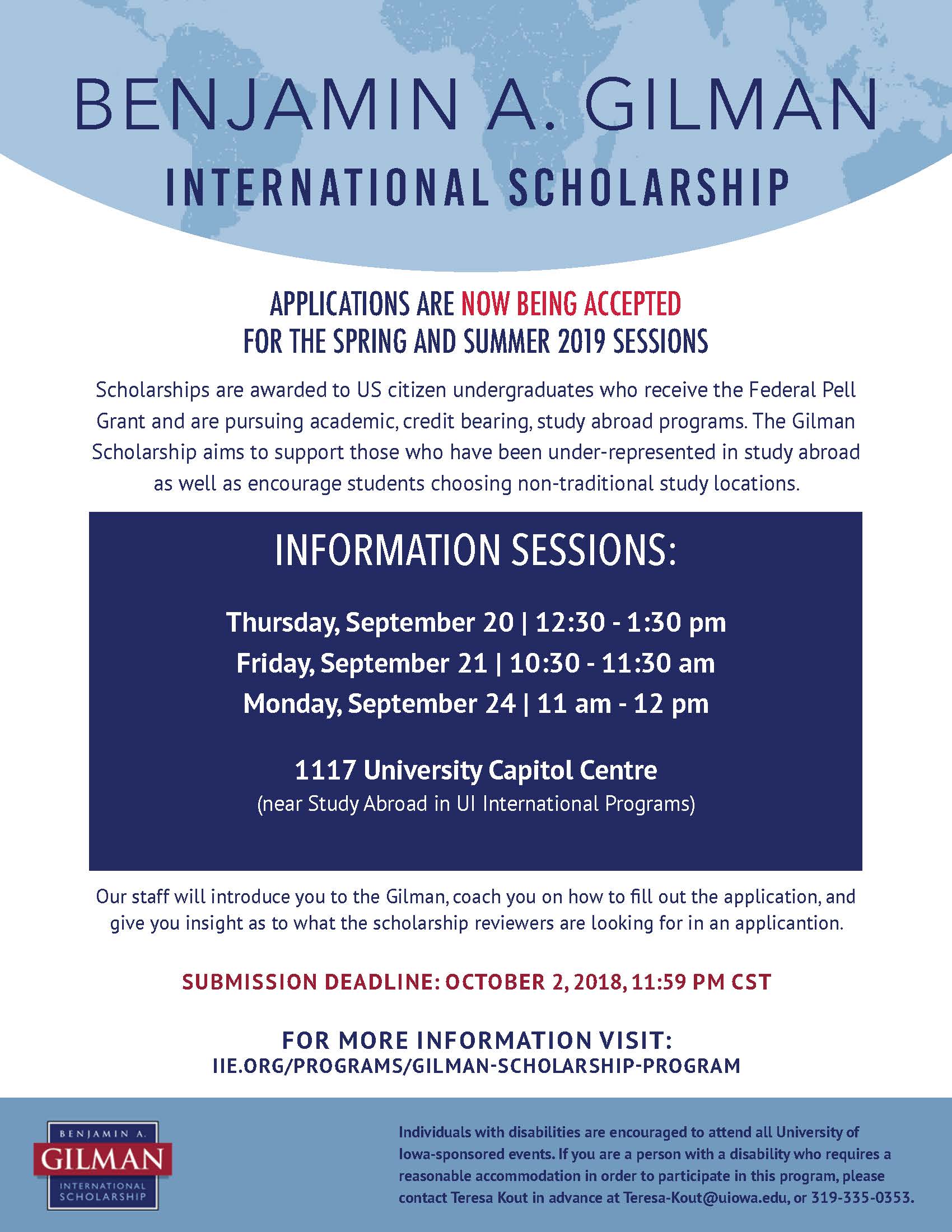 Gilman Scholarship Info Session Poster