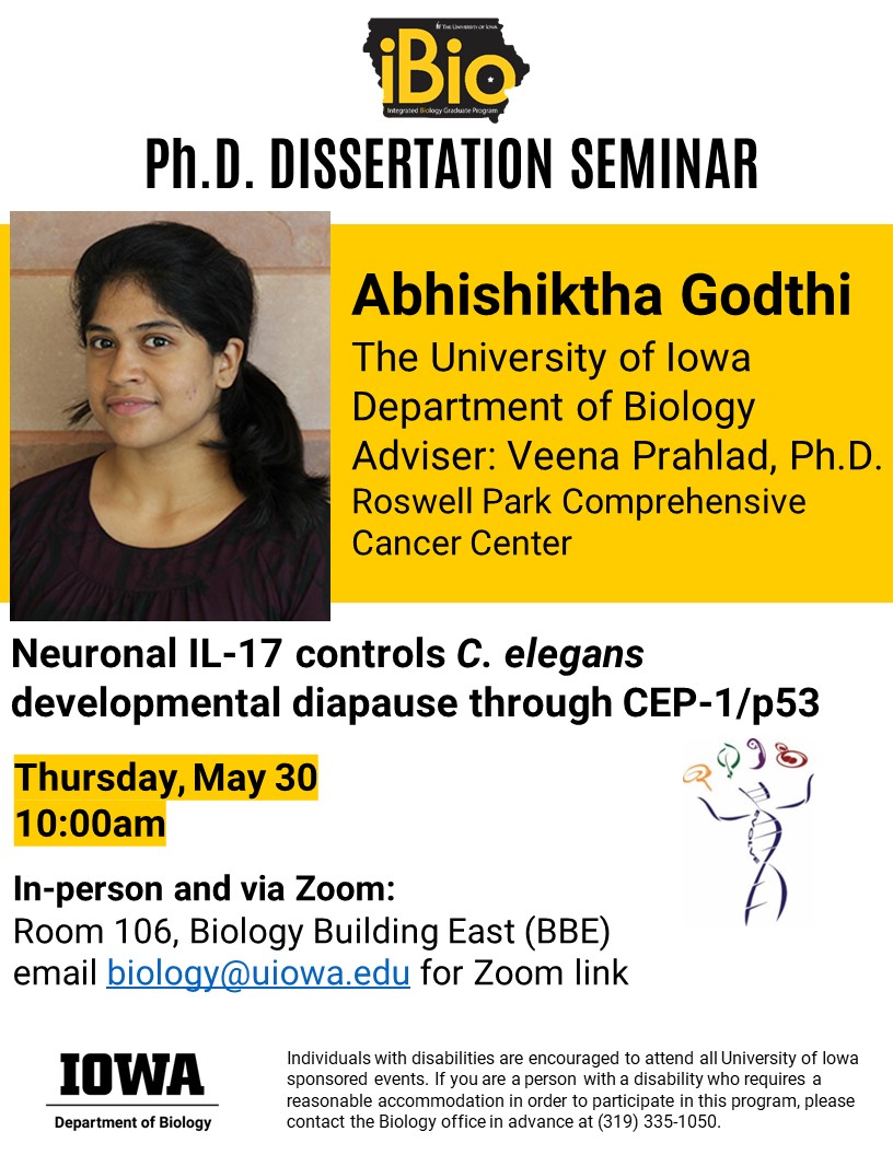 Abhishiktha Godthi Ph.D. Dissertation Seminar on Thursday, May 30 at 10am in 106 BBE and via Zoom