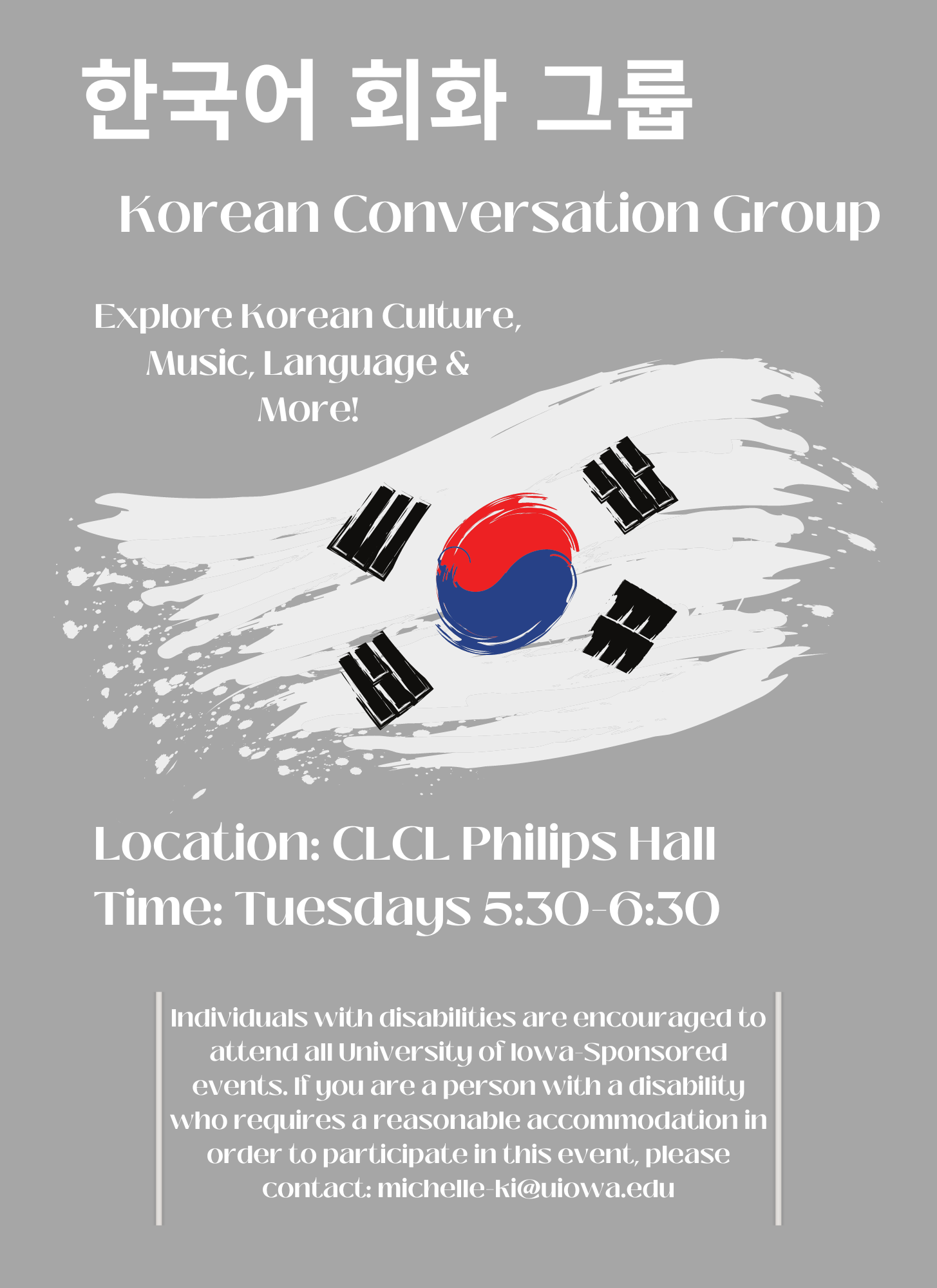 poster for korean conversation hour
