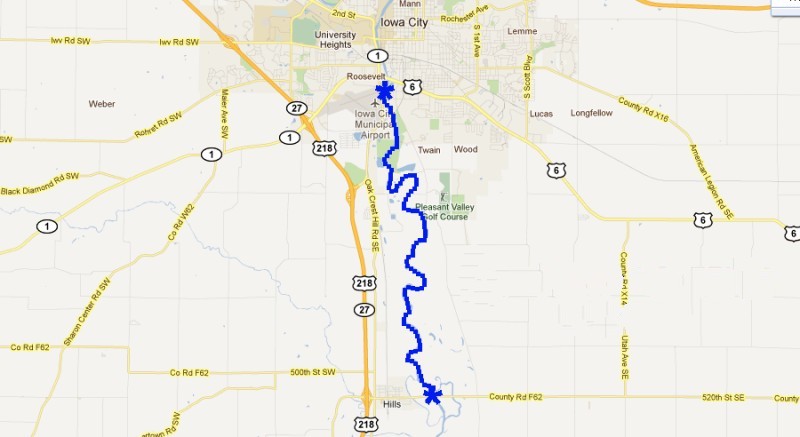 iowa river cleanup route