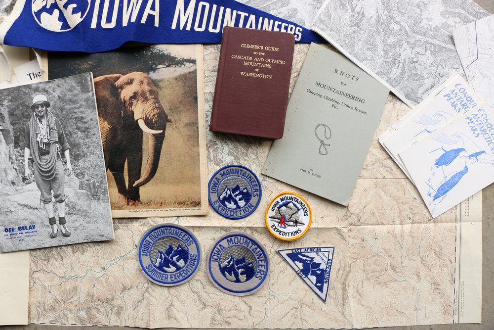 Iowa Mountaineers flag and memorabilia