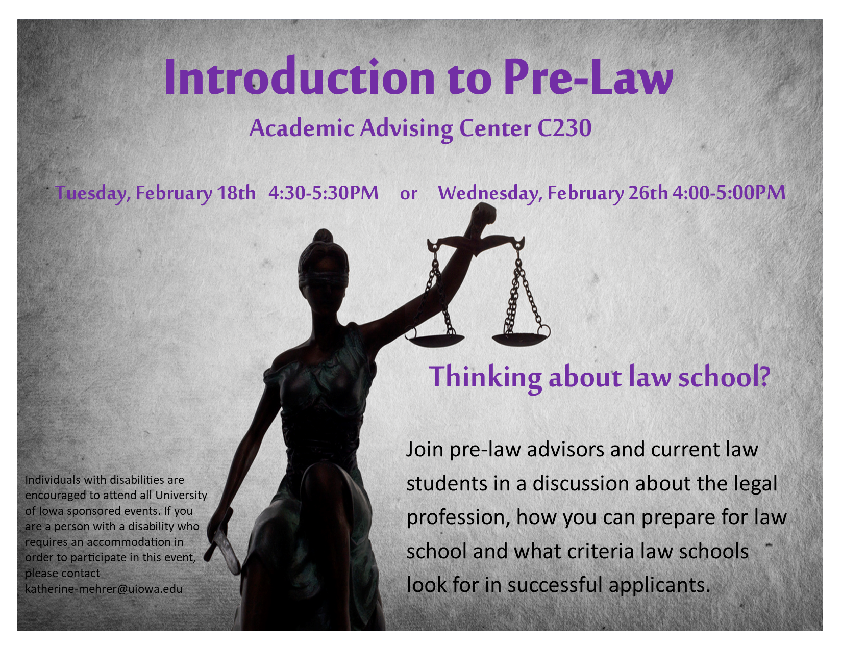 Intro to Pre-Law Session Information