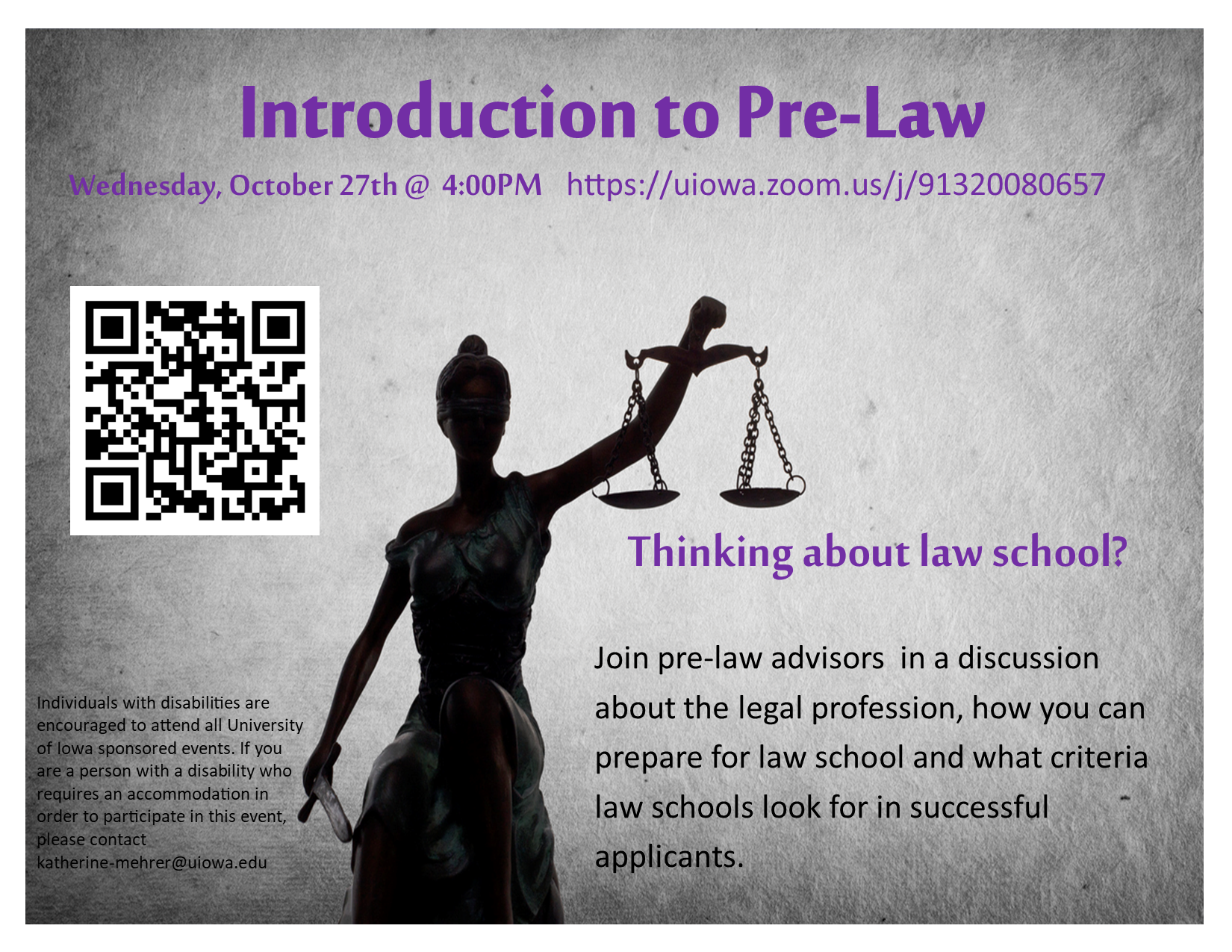 Intro to Pre-Law flyer