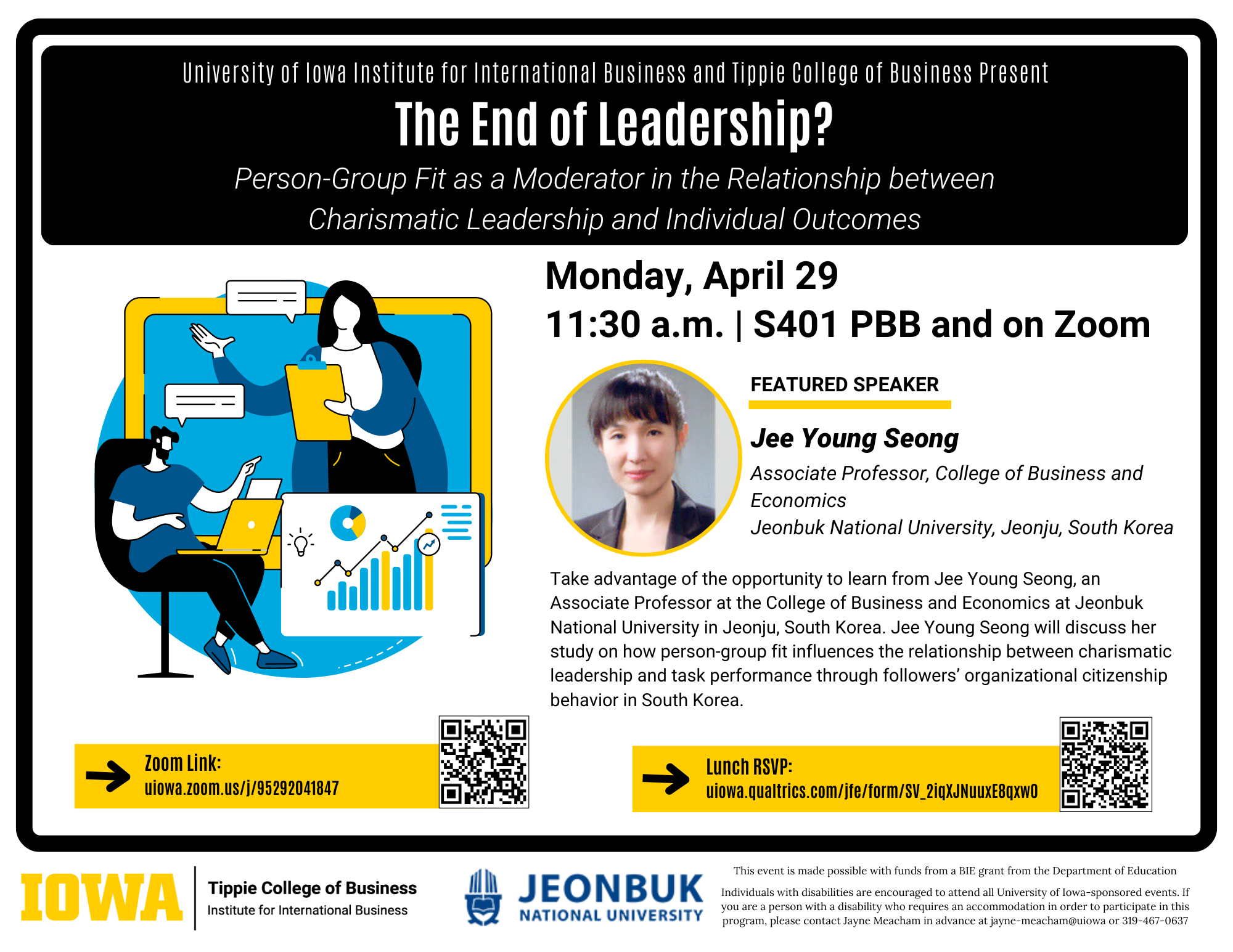 Take advantage of the opportunity to learn from Jee Young Seong, an Associate Professor at the College of Business and Economics at Jeonbuk National University in Jeonju, South Korea. 