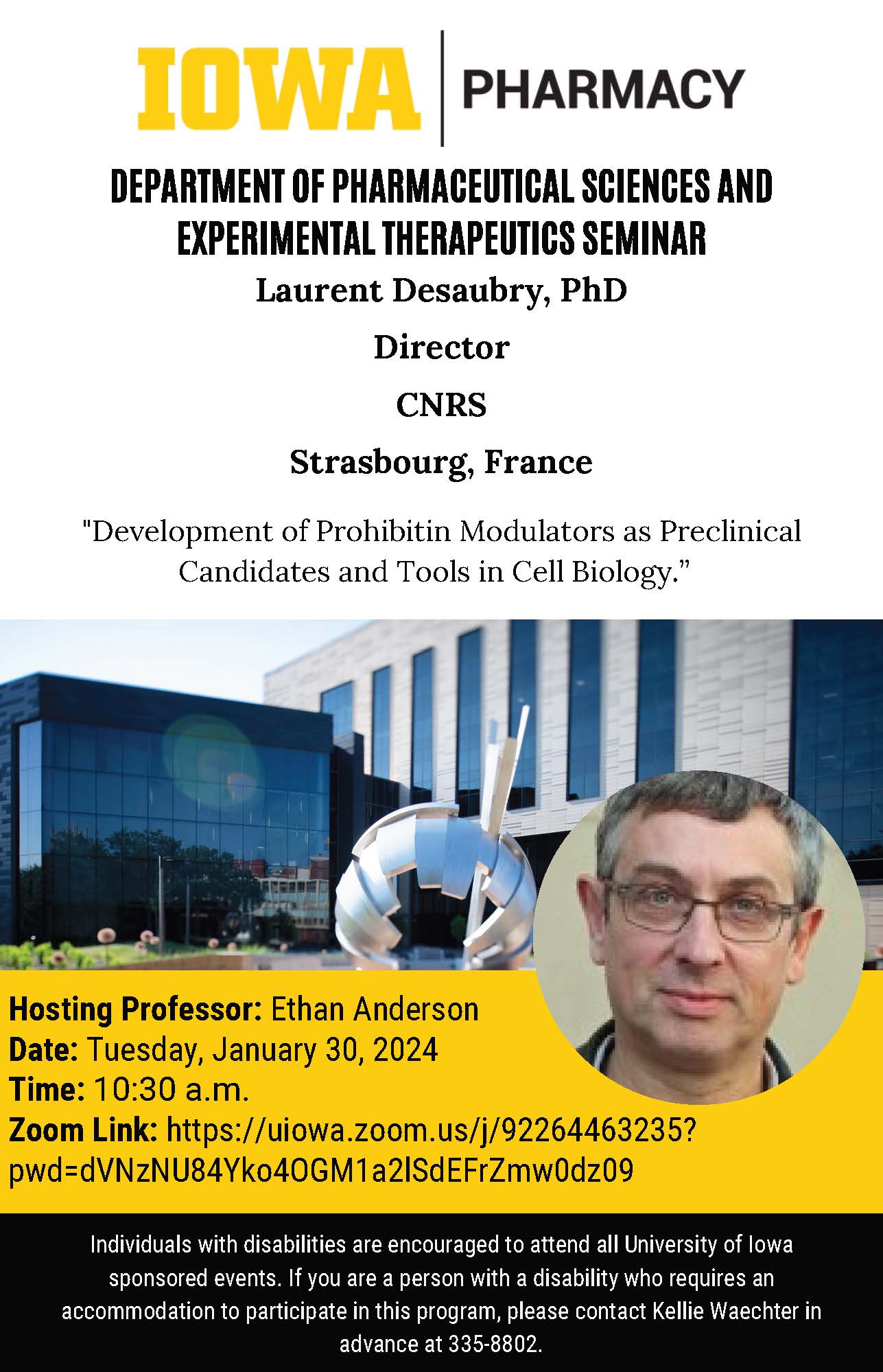 College of Pharmacy PSET Seminar: Laurent Desaubry