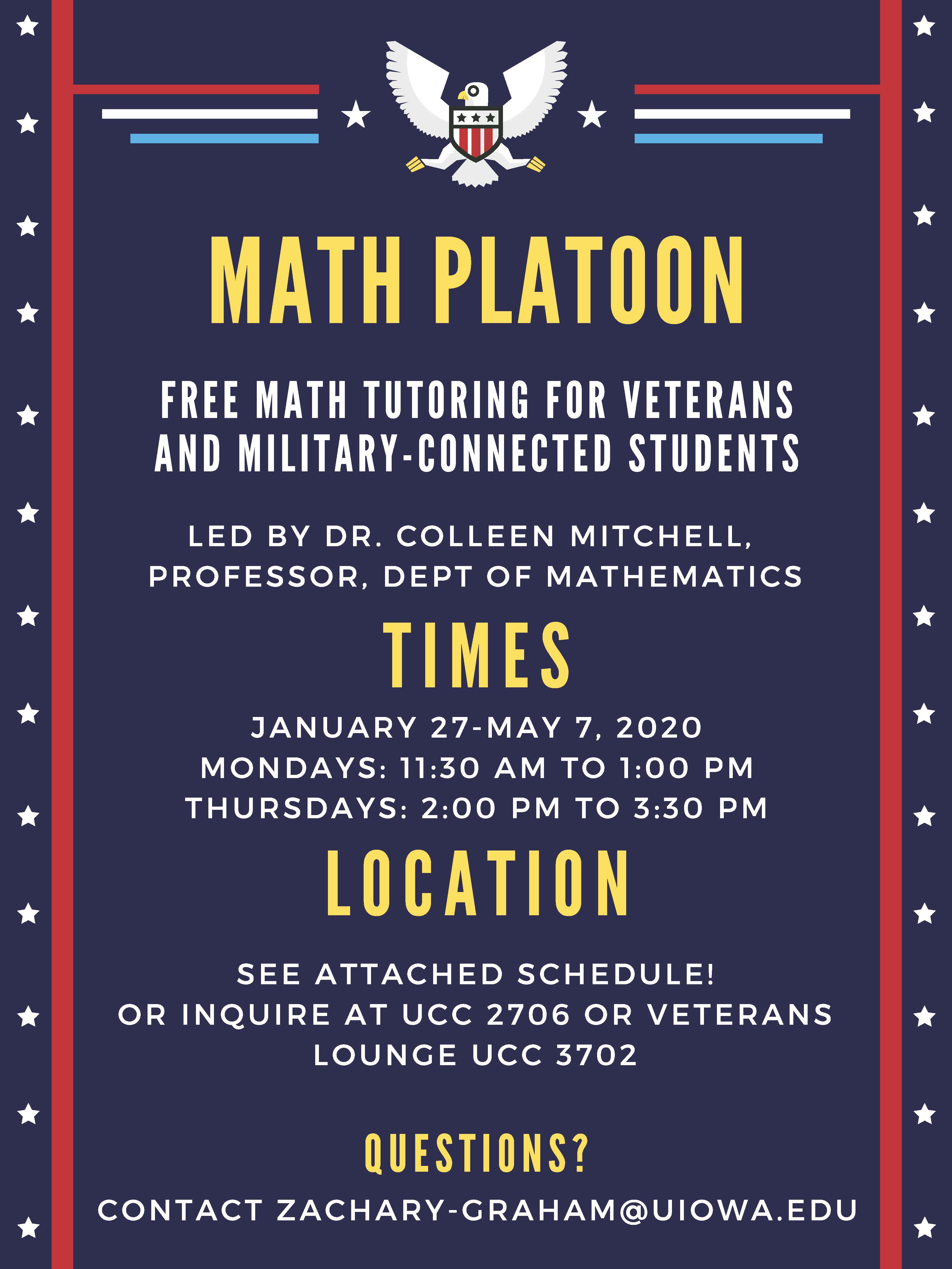 Math Platoon Spring 2020 Flyer