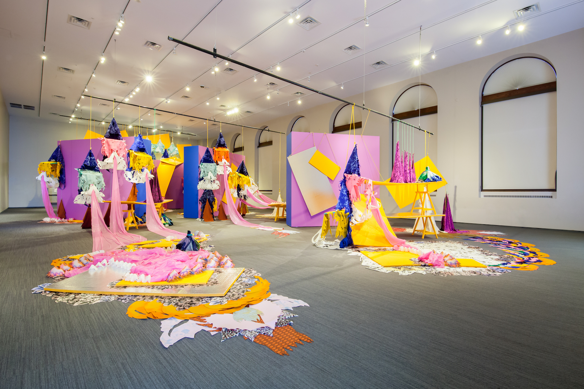 Duplicitous Diffusion, assorted fabrics, foam, paint, and other mixed media, dimensions variable, 2018. Installation view: Washington Pavilion, Sioux Falls, SD. Photo credit: Jacinda Davis