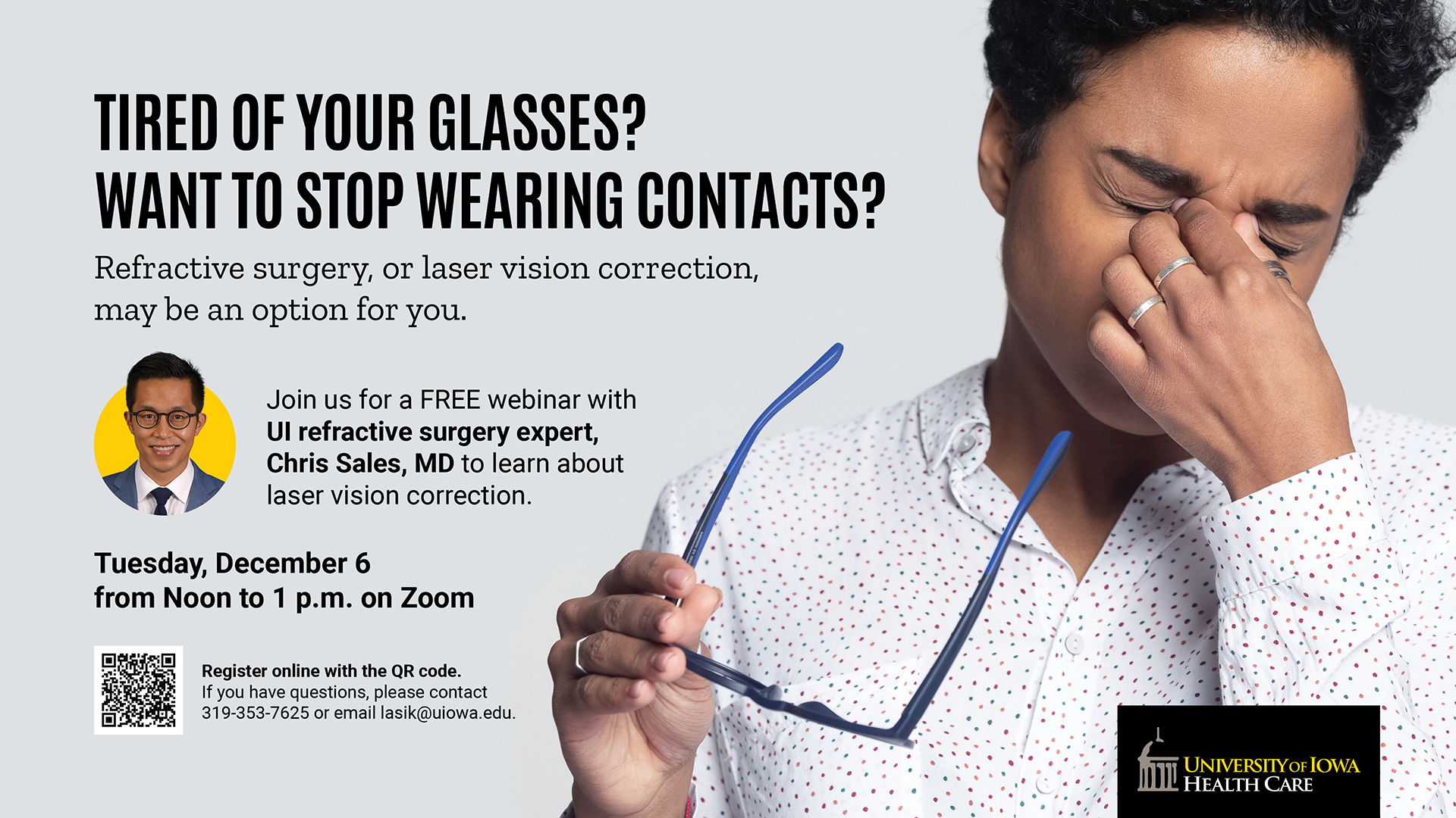 Laser Vision Correction Free Webinar promotional image