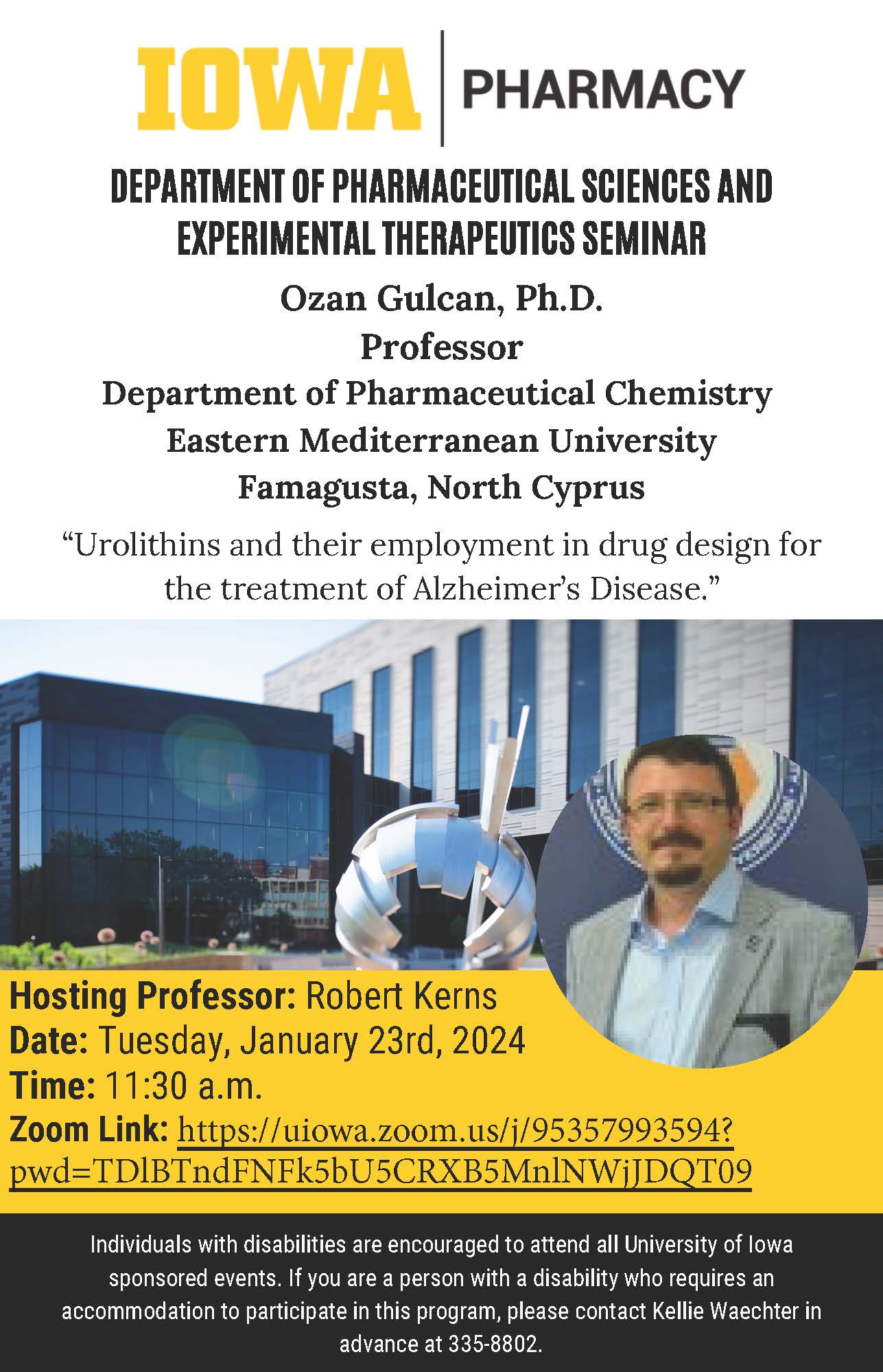 College of Pharmacy PSET Seminar: Ozan Gulvan