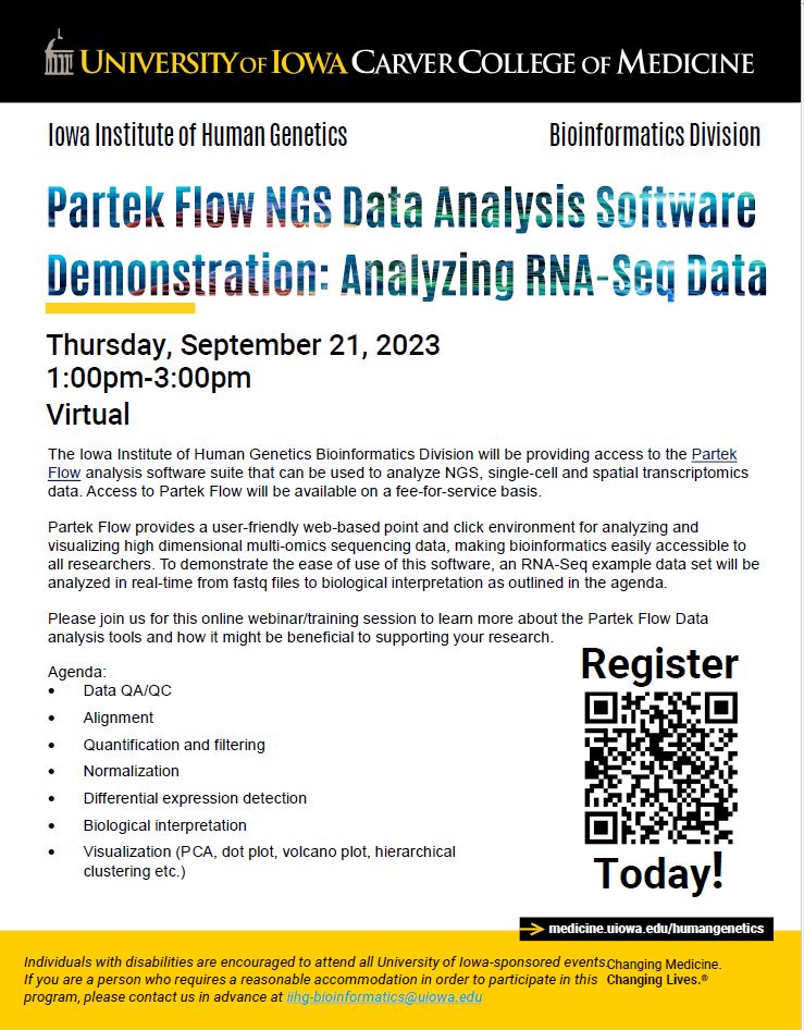 Partek Flow NGS Data Analysis Software Demonstration - Thursday, September 21, 2023 promotional image