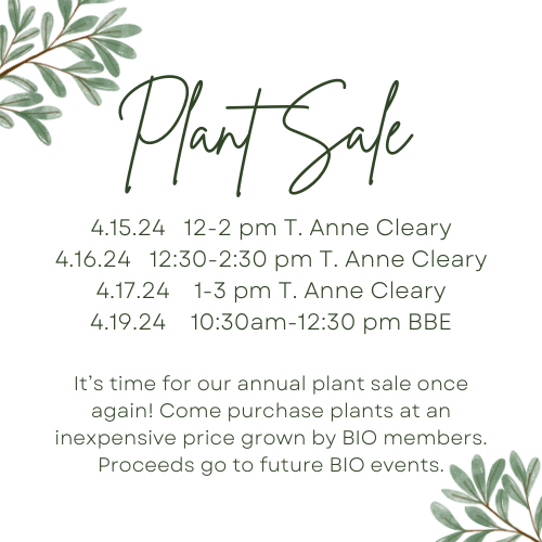 BIO Plant Sale April 15-19