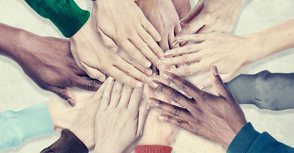 image of multiethnic hands 