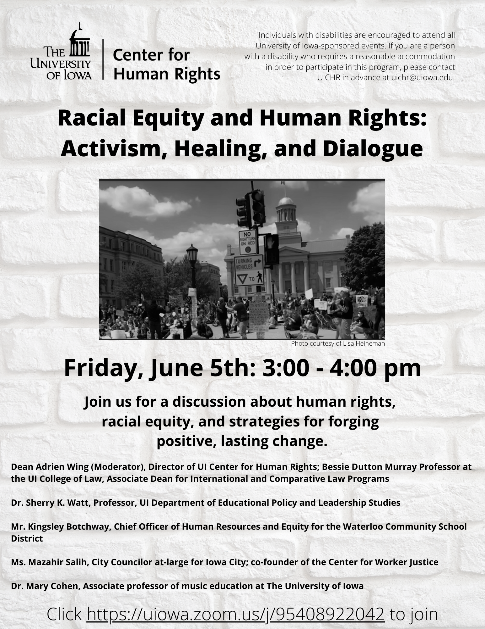 Event poster for Racial Equity and Human Rights