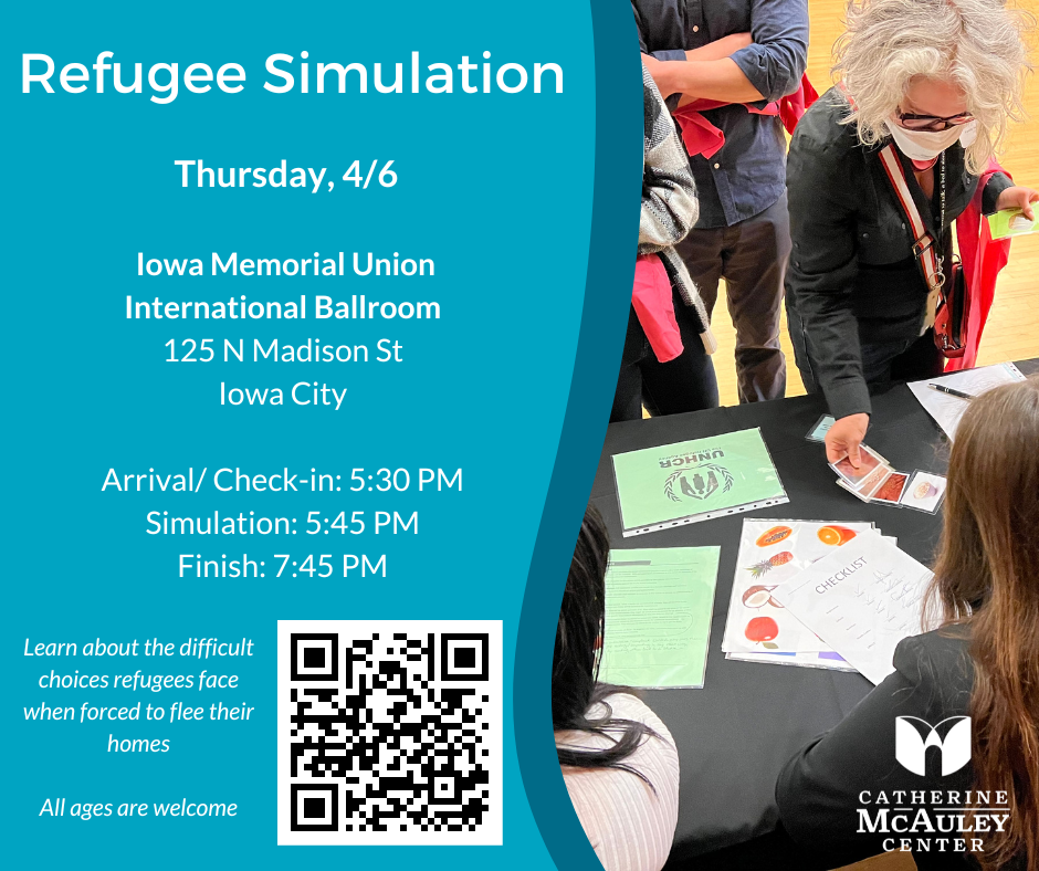 Refugee Simulation, IMU International Ballroom, 5:30-7:45pm