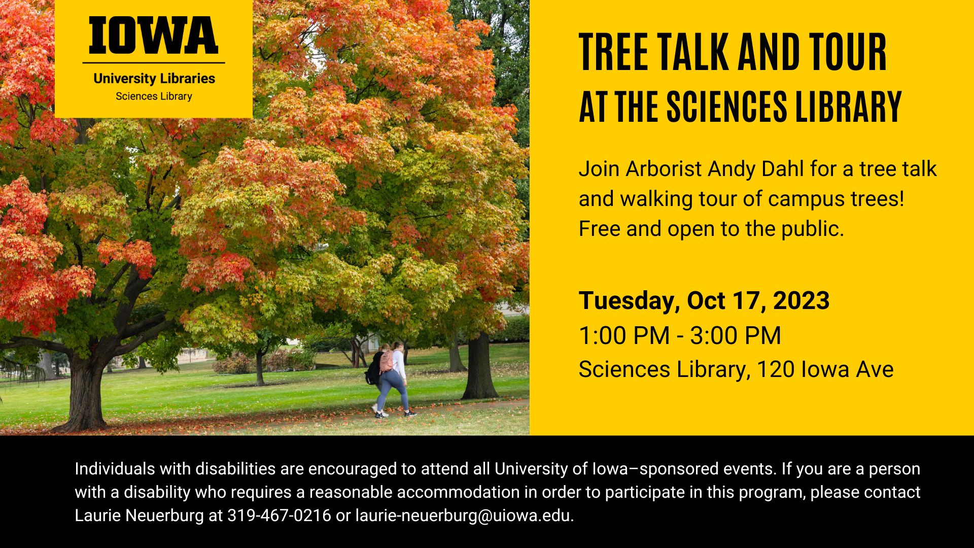 Tree Talk, Tour, and Trivia Competition at the Sciences Library promotional image