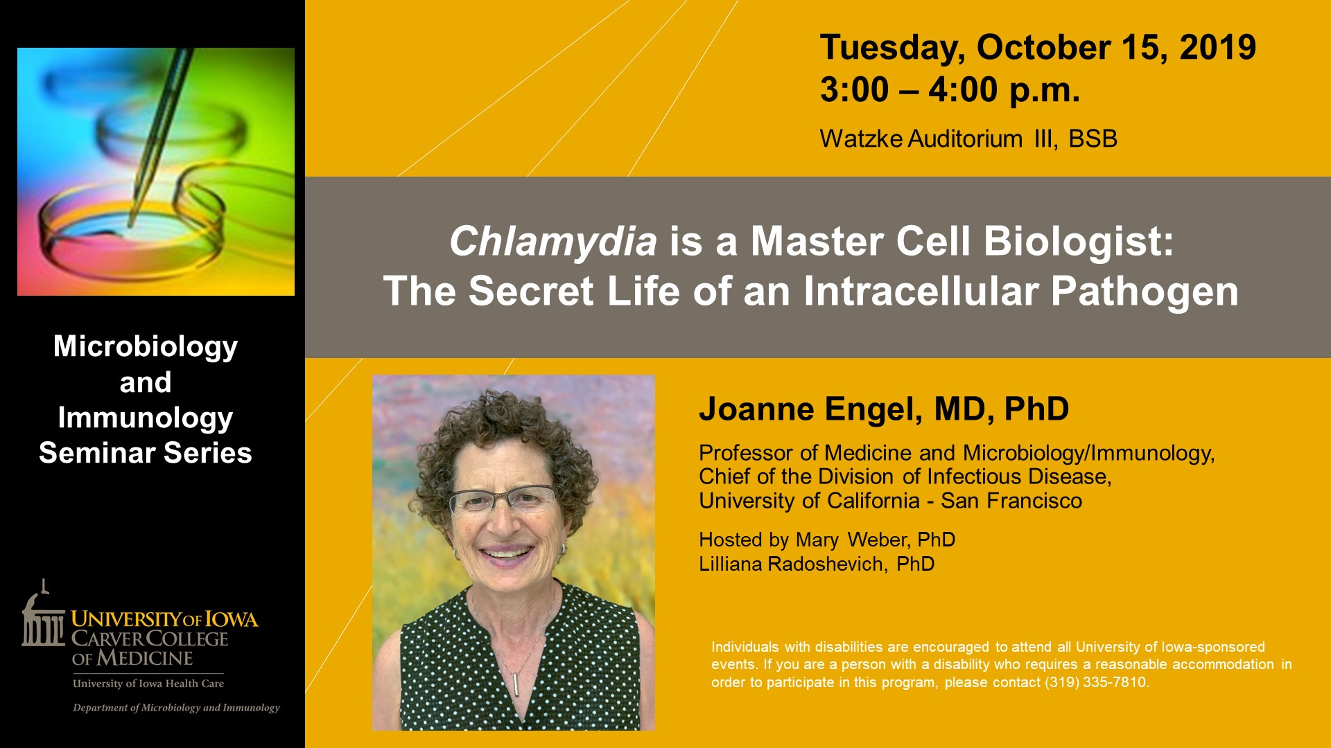 Microbiology and Immunology Seminar: Dr. Joanne Engel, MD, PhD promotional image