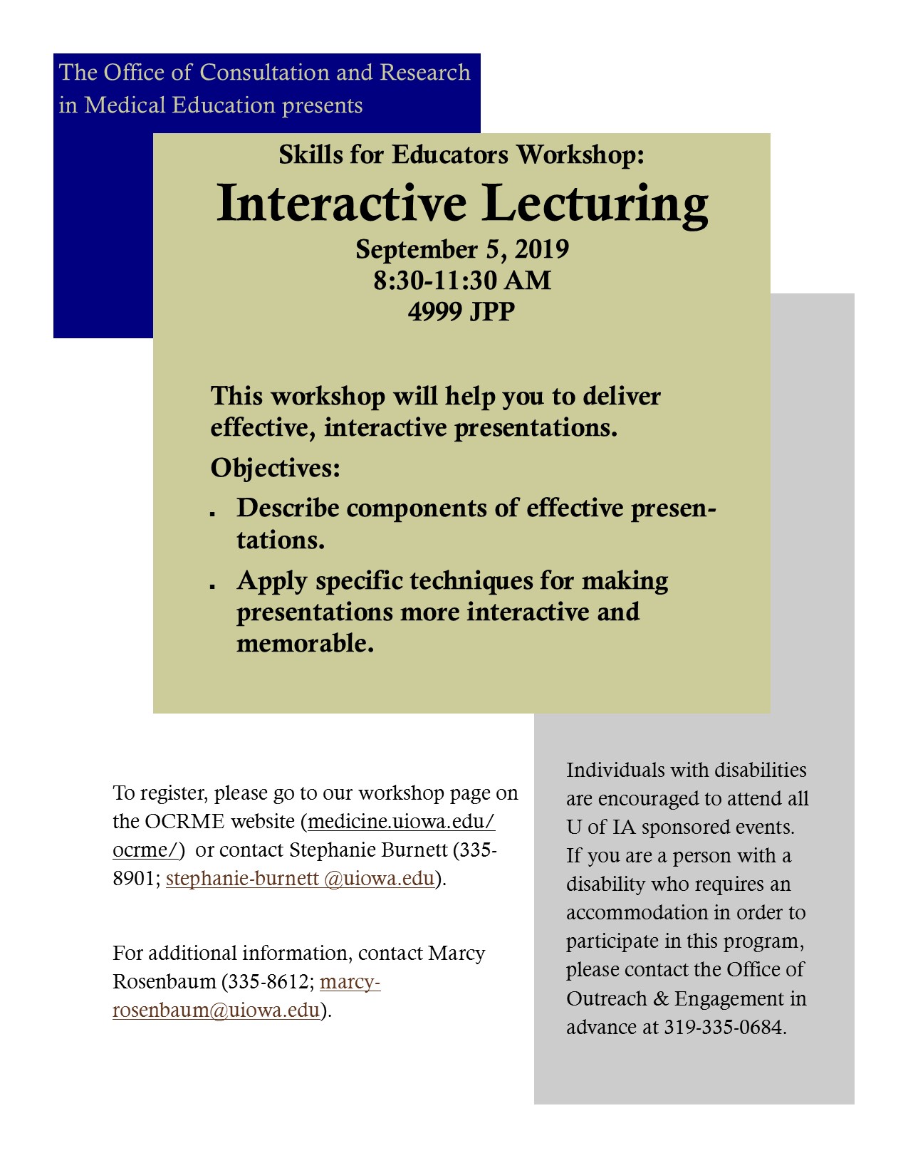 Skills for Educators Workship Series: Interactive Lecturing promotional image