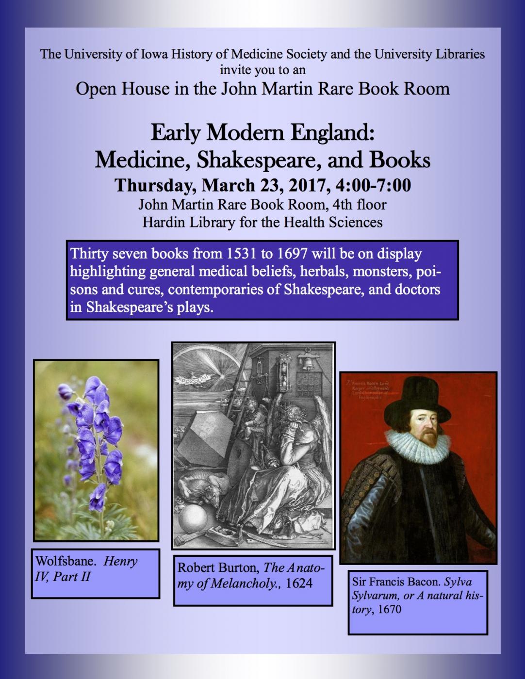 Early Modern England: Medicine, Shakespeare, and Books poster