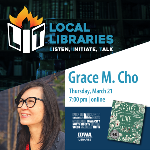 Grace M Cho virtual author event on March 21 at 7pm. Registration required for the event link.