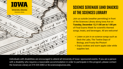 Science Serenade (and Snacks)