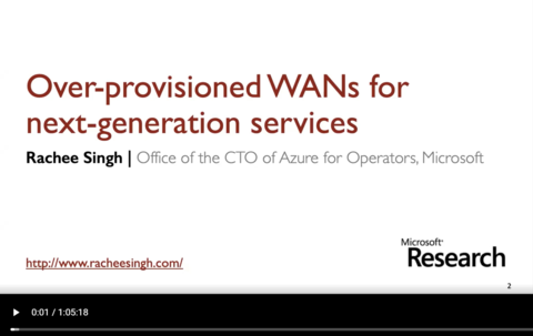 First slide from 10/1 Colloquium - Leveraging Over-provisioned WANs for Next-generation Services