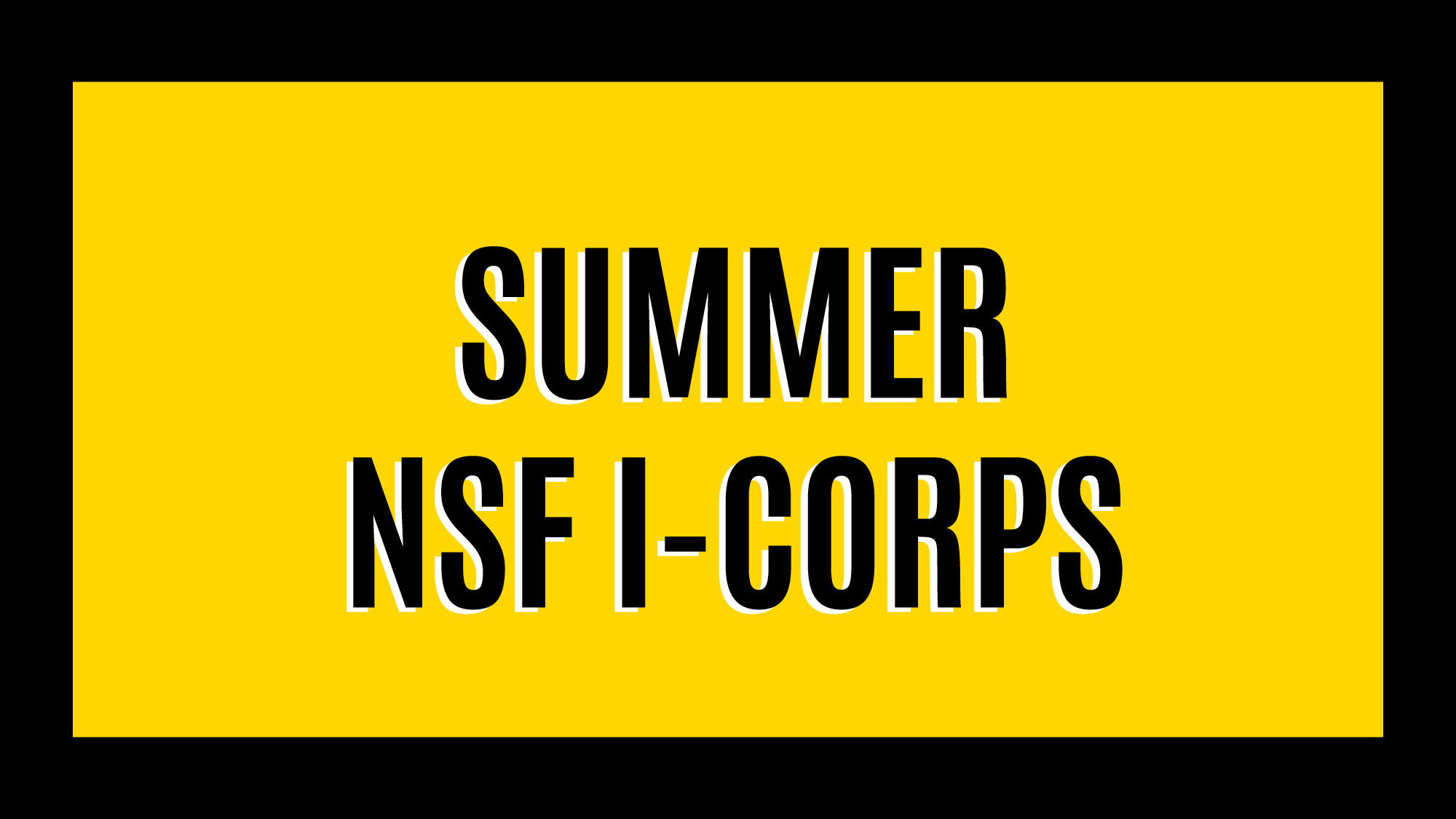 Summer NSF I-Corps
