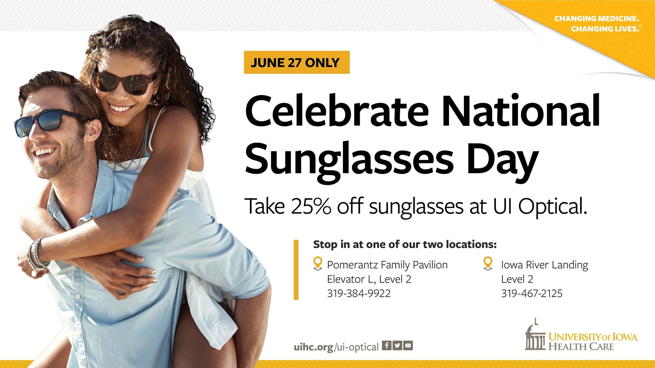 UI Optical 'National Sunglasses Day' Sale promotional image