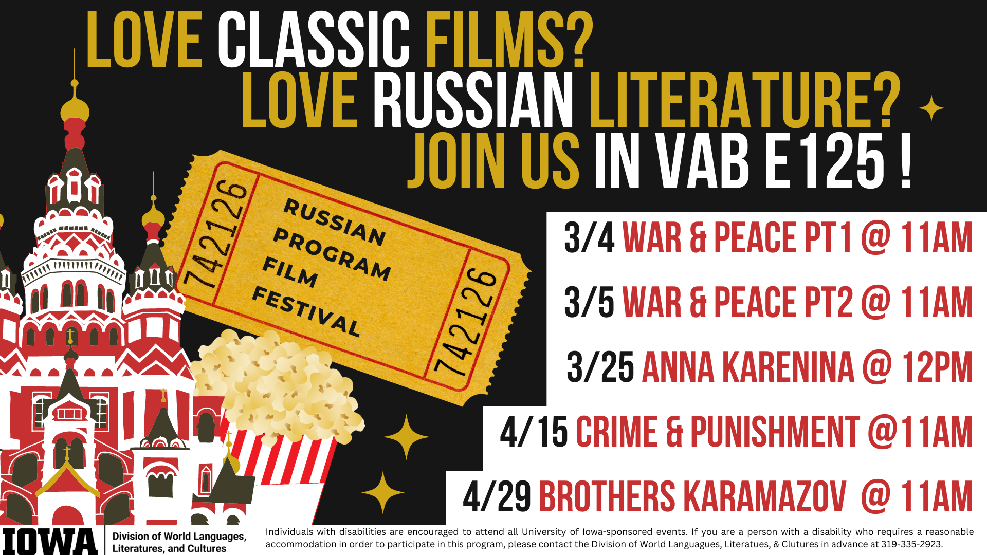 Flyer for Russian Film Festival 