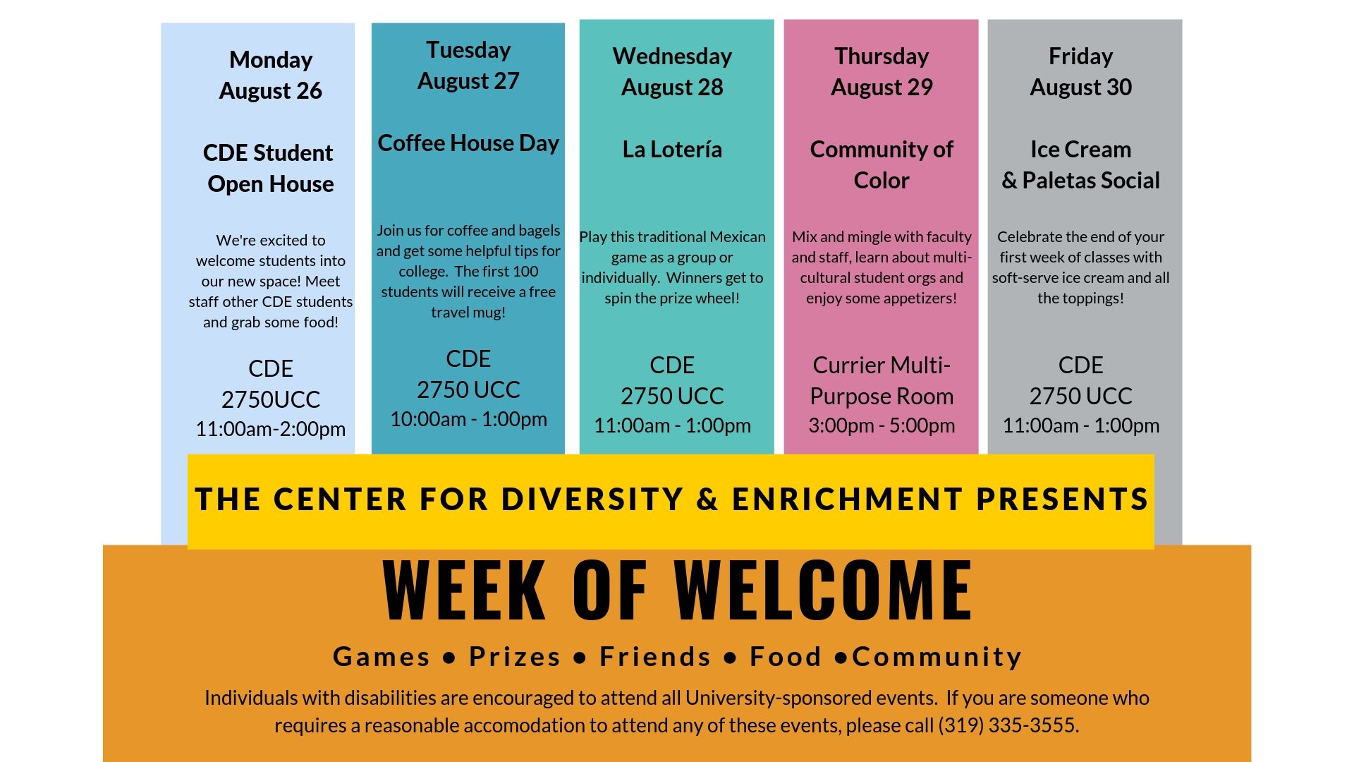 CDE Week of Welcome- Coffee and Bagels