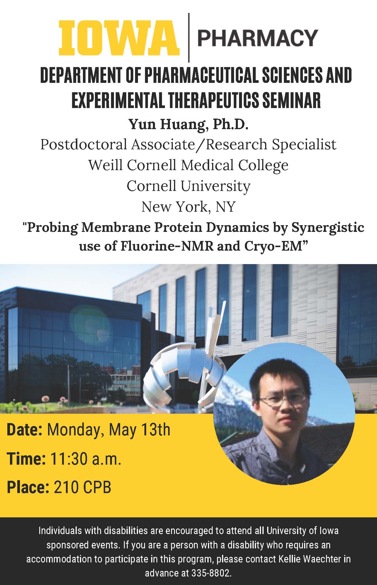 College of Pharmacy PSET Seminar: Yun Huang, PhD
